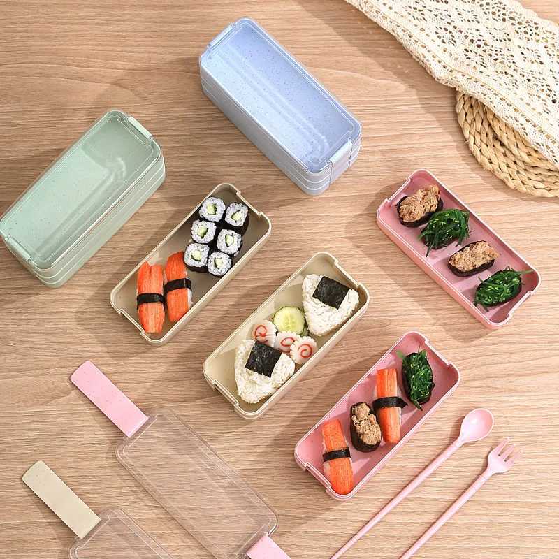 Three Layer Bento Box with Detachable Spoon and Fork Suitable for Workers and Students Lunch Box for The Back of School Season H251213