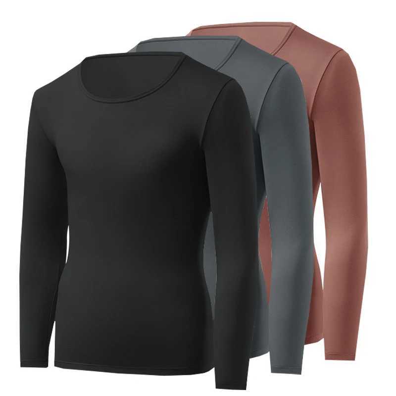 1pcs Mens Ultrathin Thermal Underwear High elasticity Plus Size Constant Temperature Seamless Long Sleeve Bottoming Tops G251215