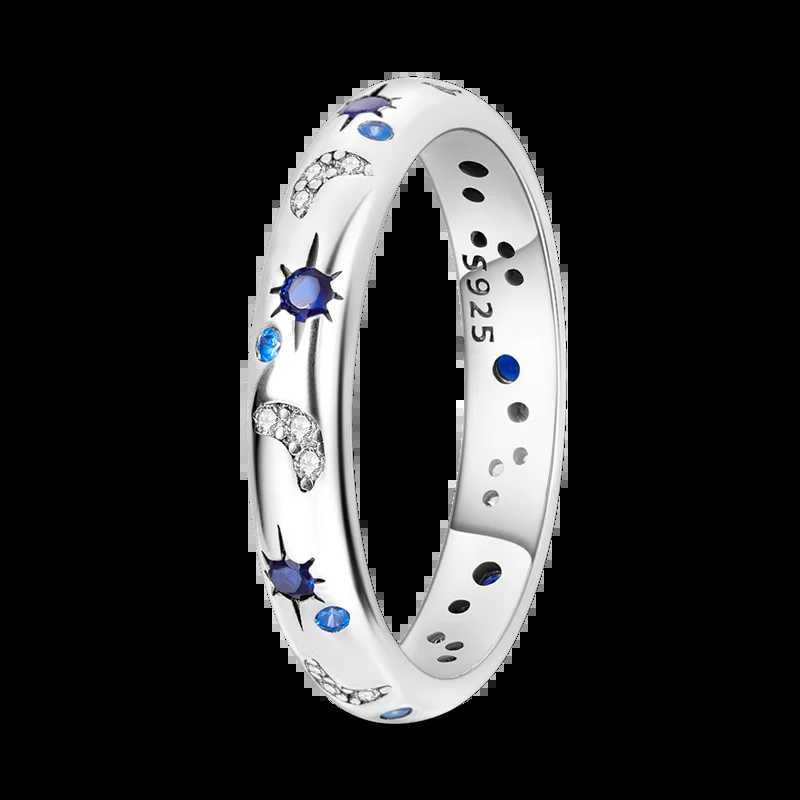 S925 Sterling Silver Sparkling Starry Night Closed Ring for Women Finger Ring Personality Jewelry Party Trendy Gifts M251215