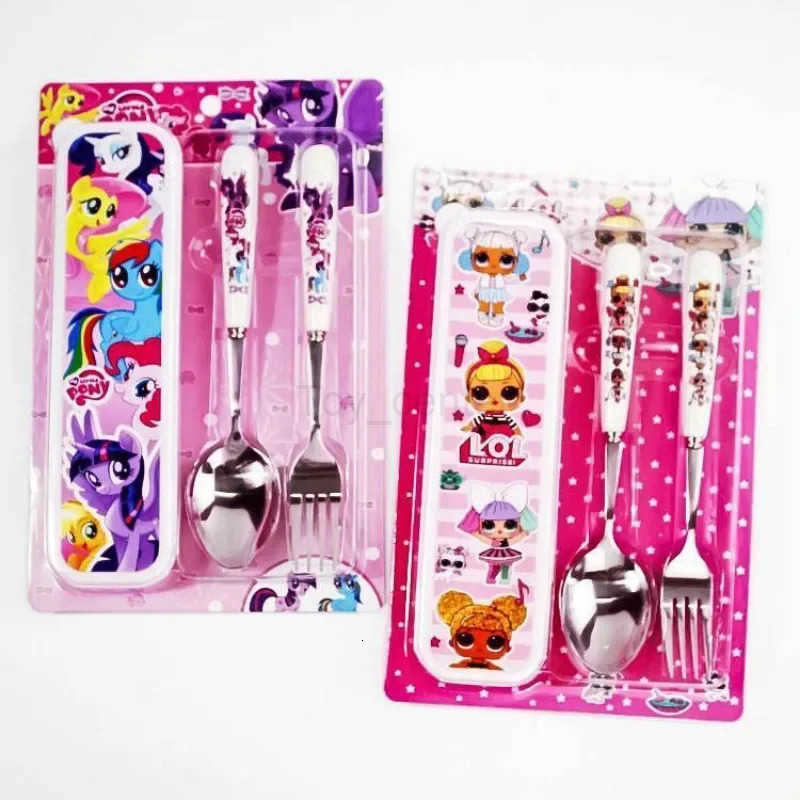 Disney Spiderman Frozen Cars Tableware Combination Cartoon Anime Pattern Cutlery Spoon Fork Set Boxed Birthday Gifts for Kids H251215