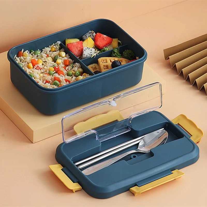 Hot Lunch Box with Spoon Chopsticks Wheat Straw Dinnerware Food Storage Container Children Kid School Off Microwave Bento Box H251213