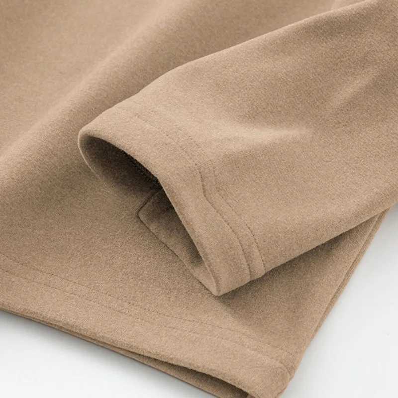 Mens Thermal Underwear Long Sleeve Velvet Soft Base Layer Shirt Warm Mid-neck Design for Autumn Winter Home Wear Thermal Shirt G251215