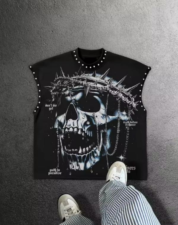 Men's T Shirts Men And Women Personality Trend Garbage Pure Cotton Sleeveless Vest Summer Street Punk Beach Style Casual Daily Basic Top