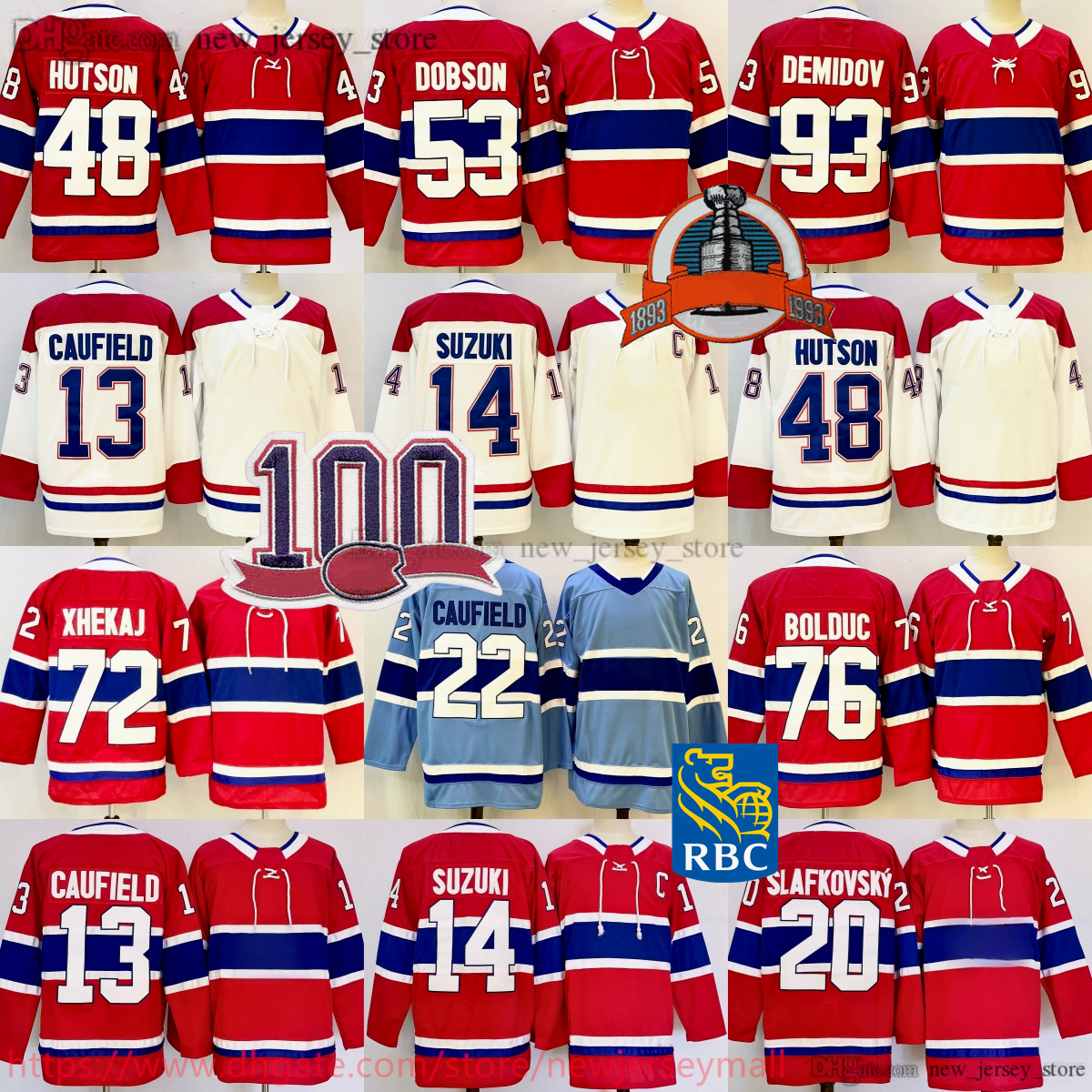 2026 New Hockey 93 Ivan Demidov Jersey Embroidery 48 Lane Hutson 13 Cole Caufield 14 Nick Suzuki 53 Noah Dobson 72 Arber Xhekaj 76 Zack Bolduc Jerseys Red White Ice Sport