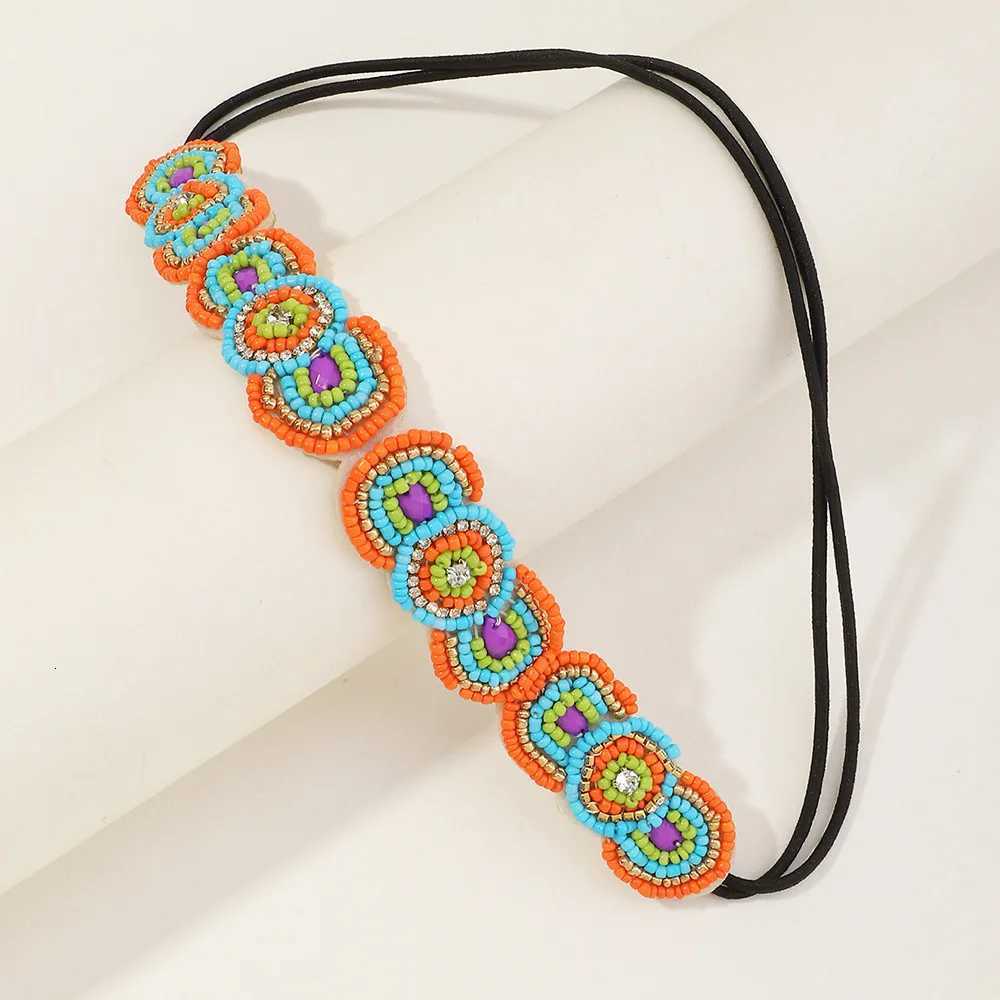 Ethnic Seed Beads Pearl Handmade Elastic Headband Customized Beaded Hairband For Women Girls Hair AccessoriesXJ251215 - view 3