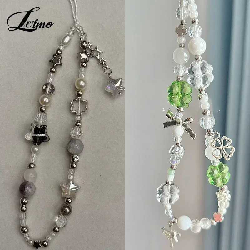 Star Pearl Beaded Phone Chain Hanging Cord Phone Charms Phone Strap Summer Handmade Mobile Lanyard Jewelry Gift M251215