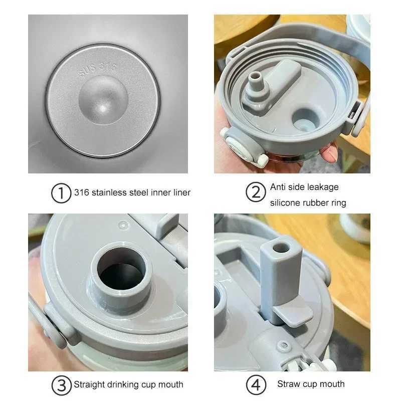 Large-capacity 316 practical insulated cup cold water cup outdoor dual-purpose portable gift one-click lid opening H251215