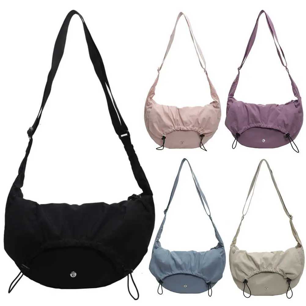 Women Hobo Sling Bag Large Capacity Drawstring Fashion Shoulder Bag Adjustable Strap Daily Messenger Bag Simple Satchel BagT251215
