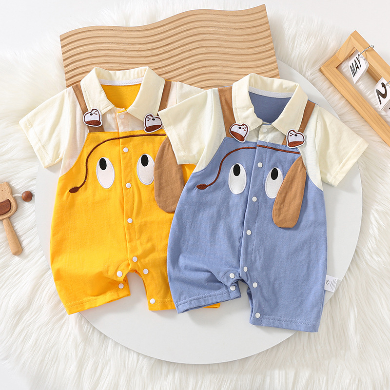 baby Pure cotton Rompers Boys girls designer summer short-sleeved jumpsuit newborn romper