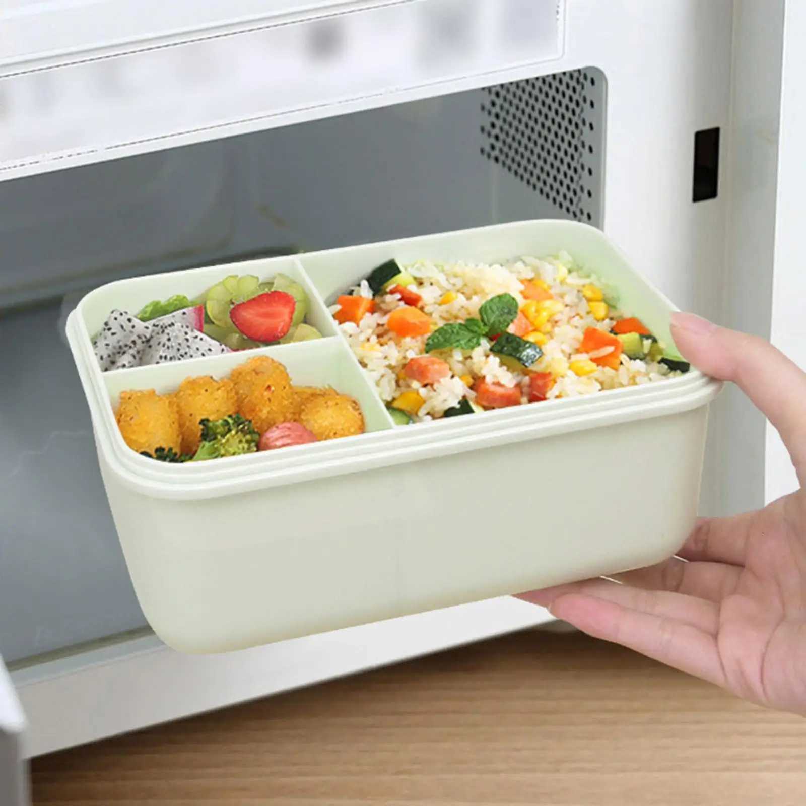 Lunch Box 3 Cpartments Thicken Bin Food Storage Containers for He Daily Picnic Family Outdoor School Travel Work Camping H251213