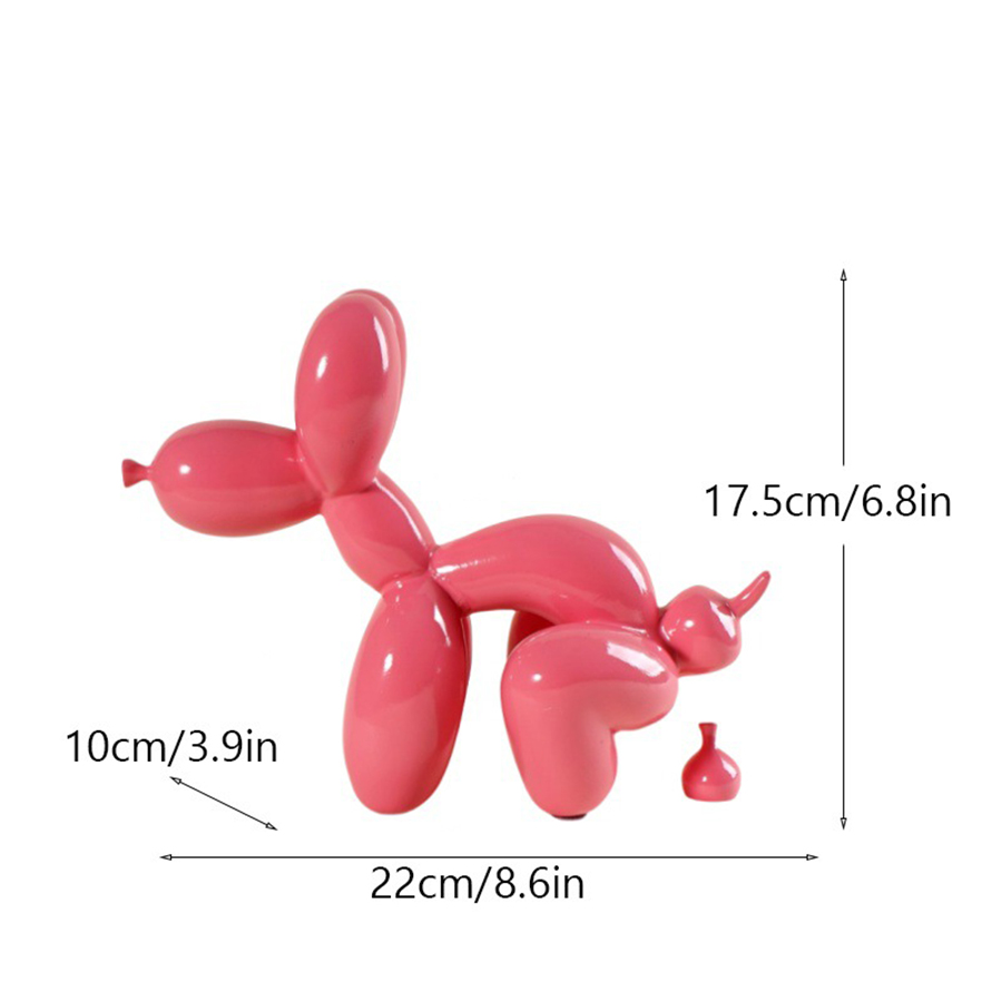 Balloon Dog Doggy Poo Statue Resin Animal Sculpture Home Decoration Resin Craft Office Decor Standing black gold
