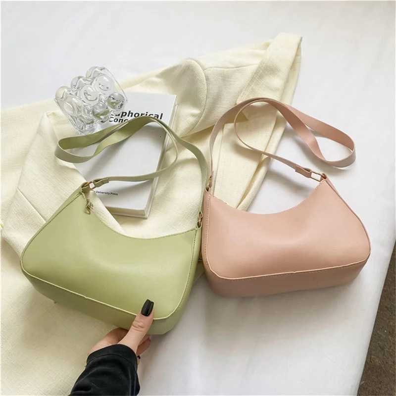 Fashionable and trendy solid-color handbag simple and new small square bag stylish and high-quality single-shoulder armpit bagT251215