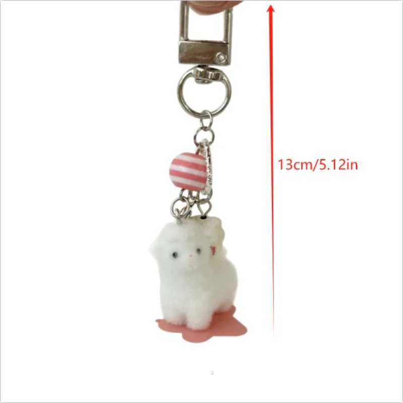 Cute Flocking Alpaca Keychain Lovable Sheep Pendant Phone Chain Back Pack Charm Lanyard for Pair Gift M251215