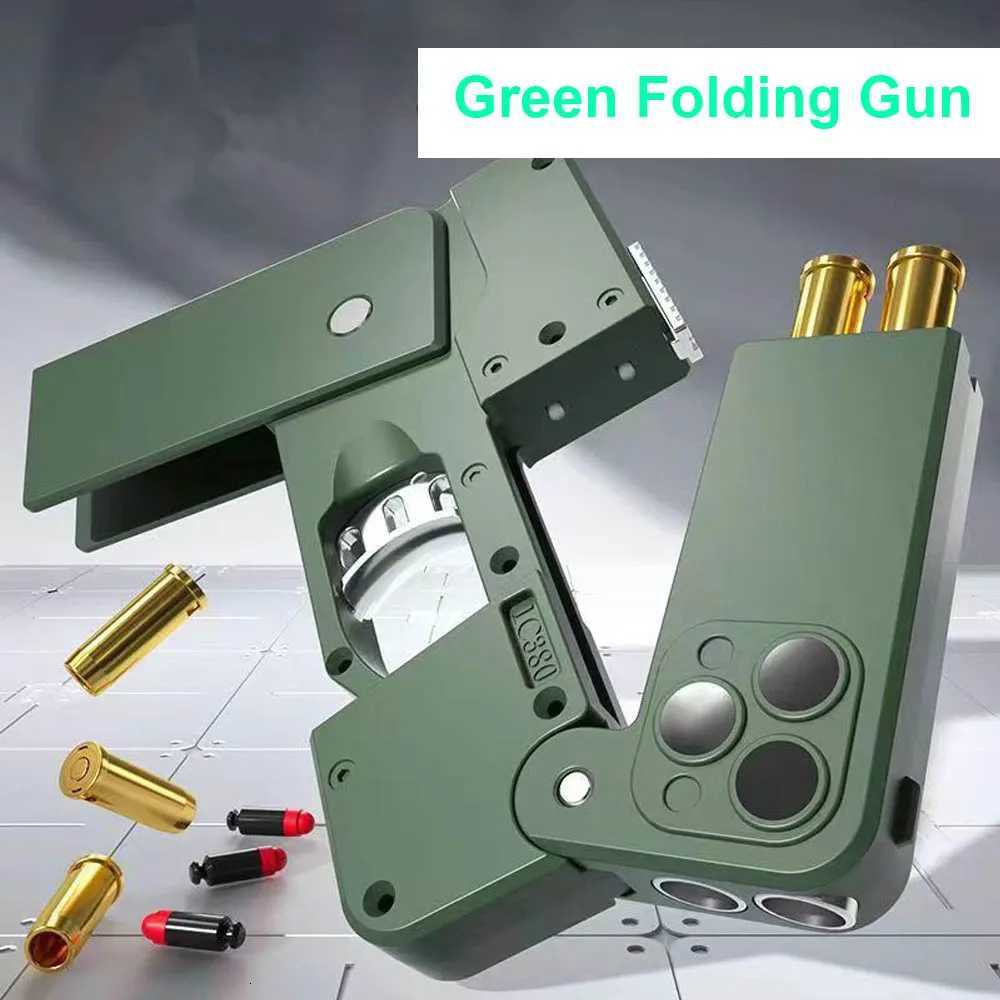 Shell Ejecting Black Toy Guns For Adults Boys Folding iPhone Gun That Look Real Folding Mobile Phone Dropshipping W251215