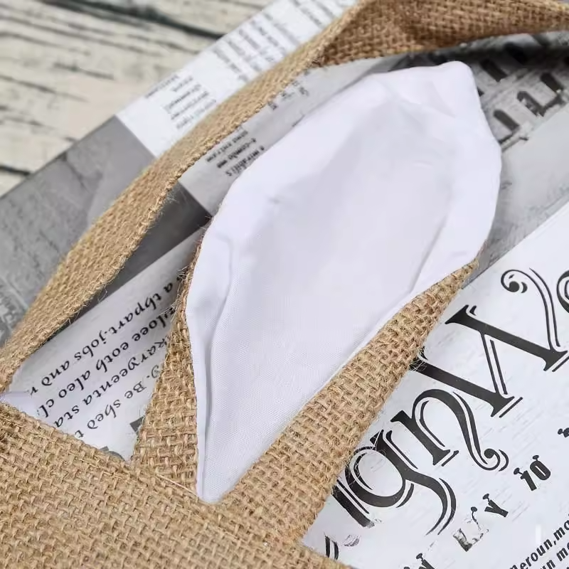 Easter Bunny Bag Burlap Jute Gift Eggs Hunting Bunny Ear Baskets Jute Candy Storage Pouch Toys Bucket Handbag For Kids Party Decoration & Daily Use HH