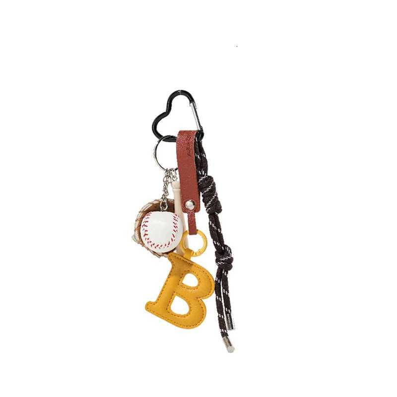 American style Baseball keychain Leather Letter Backpack Pendant Nylon Strap Woven Car Key Holder Accessories M251215