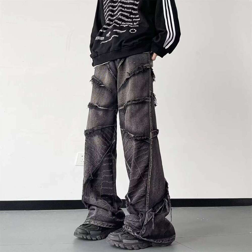 Streetwear Y2K Hip Hop Retro Baggy Men Wide Leg Oversize pants Denim Trousers Cargo Jeans C251215