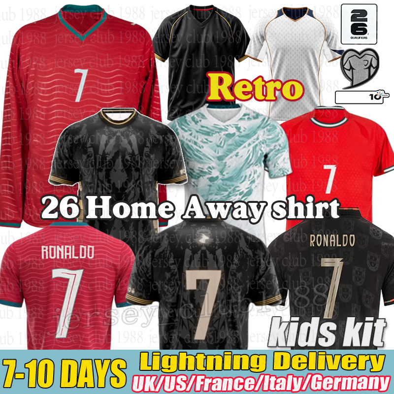 24 25 26 camiseta Portugal Jersey RONALDO jersey Joao Felix BERMARDO Bernardo B.FERNANDES LEAO Ramos Dias Felix football shirt portugal jersey 2026 worldcup Kids kit
