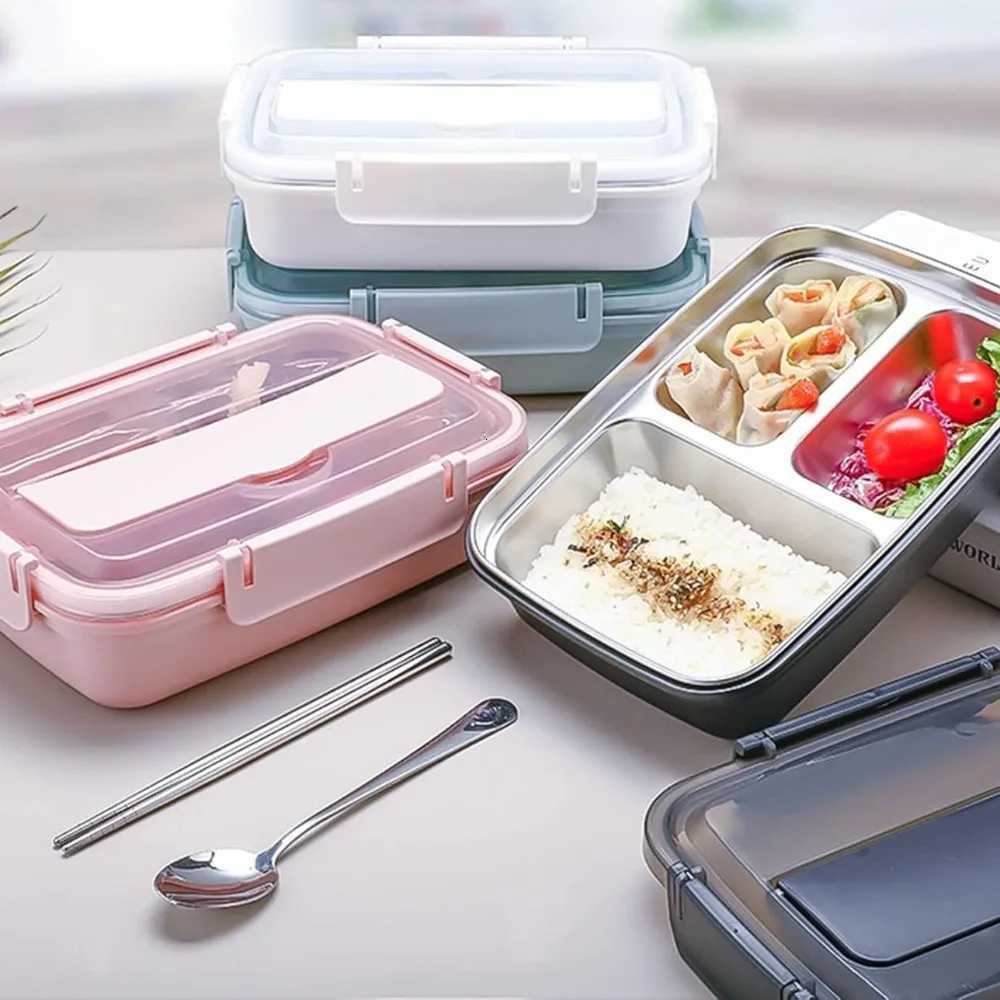 Lunch Box with Cpartment Stainless Steel Liner Matching Spoon Chopsticks Thermally Insated Portable Outdoor Bento Container H251213