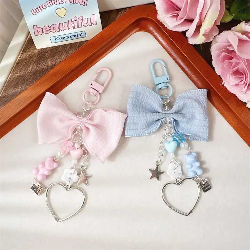 Cute Sweet Bow Bear Heart Keychain Pendants Star Charm Phone Chain Backpack Decoration Keyring y Bag Hanging Ornaments Gifts M251215