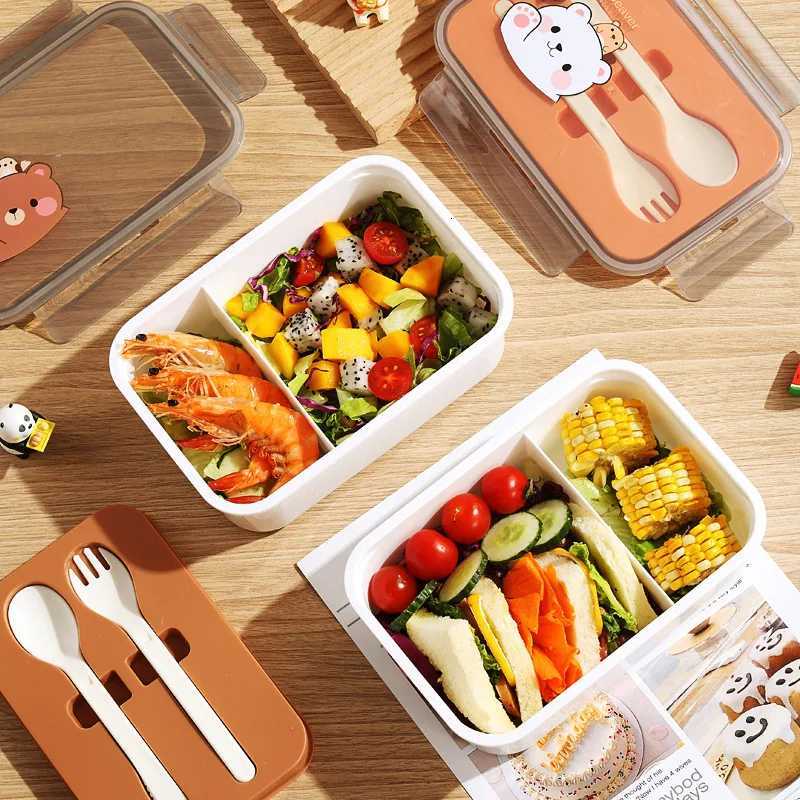1200ML Bento Lunch Box Kids Lunch Box for School Cartoon Snack Box with TablewarePortable Food Containers H251213