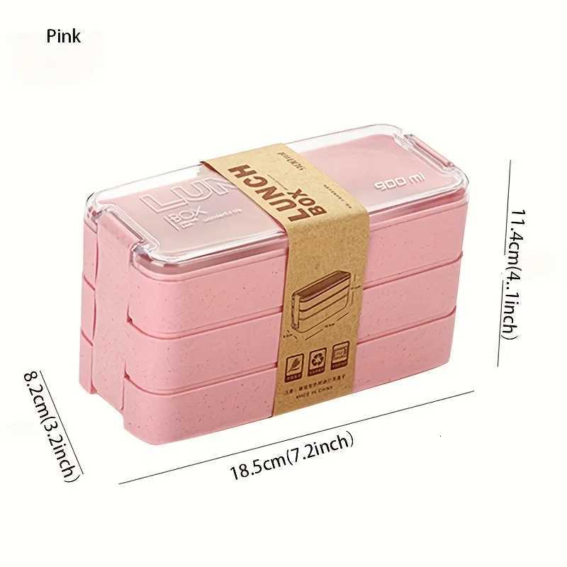 Stackable Bento Lunch Box 3-in-1 Leakproof Eco-Friendly Meal Box For Students Off Workers Perfect For Outdoor Tableware H251213