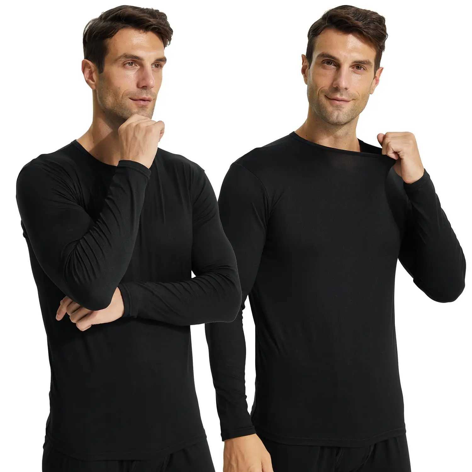 Thermal Shirts for Men Crewneck Long Sleeve Thermal Undershirt Men Base Layer Cold Weather Thermals G251215