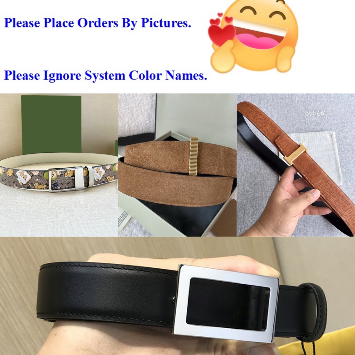 Genuine Leather Belt for Men Classic Designs Top Quality Fashion Belts With Box