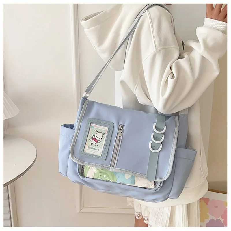 Y2K Japanese Harajuku School Bags for Girls New Transparent Itabag Crossbody Bag DIY Badges Display Plate Ita BagT251215