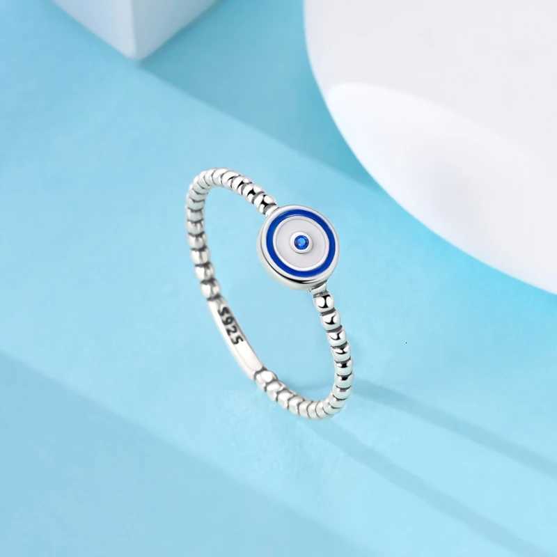 Blue Zircon Devils Eye 925 Sterling Silver Rings For Women Couple Evil Hand Palm Star Moon Stackable Ring Party Charms Jewelry M251215