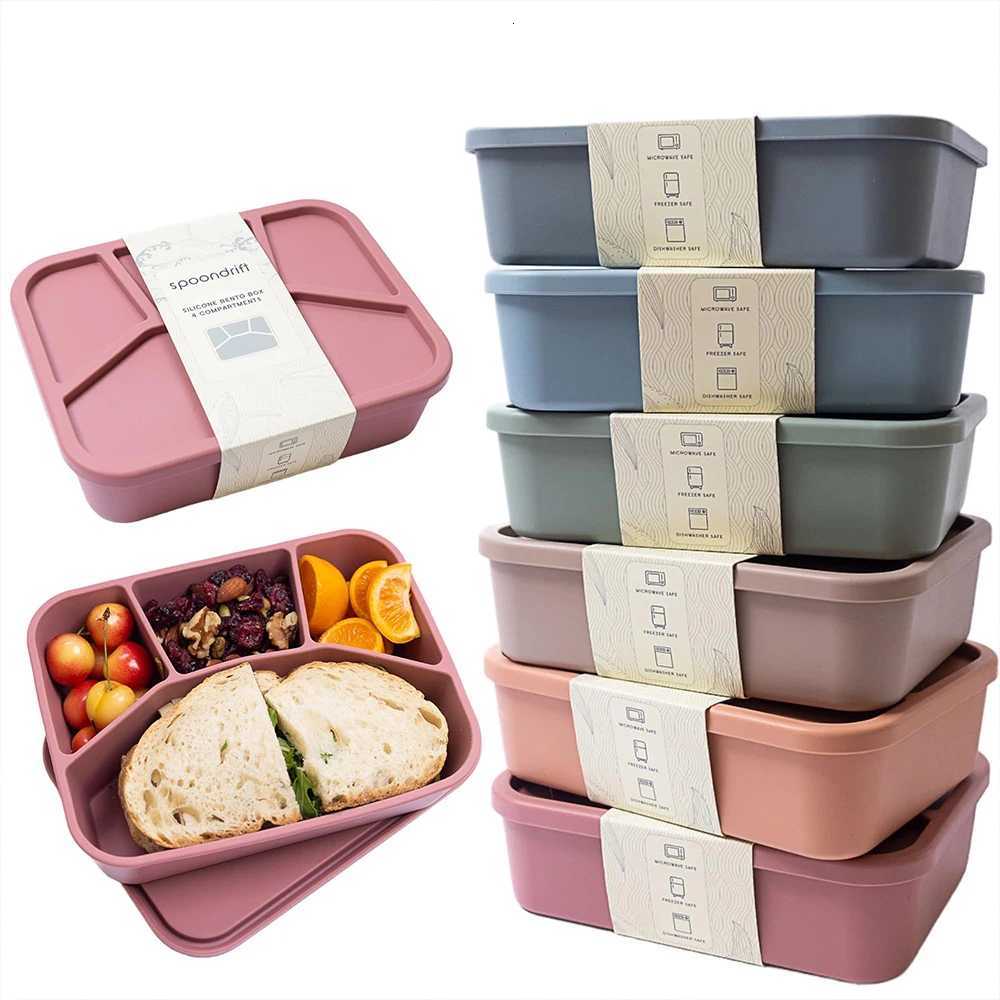 Silicone lunch box thicke and leak-proof suitable for students and adts microwave and dishwasher safe H251213