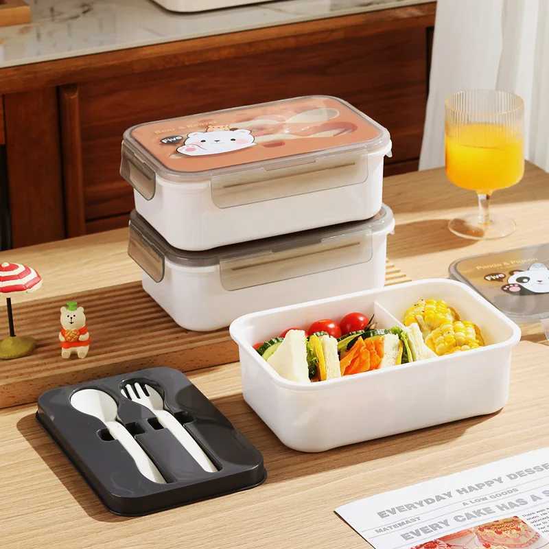 1200ML Bento Lunch Box Kids Lunch Box for School Cartoon Snack Box with TablewarePortable Food Containers H251213
