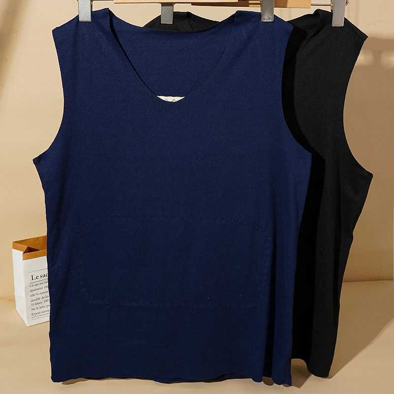 Mens Plus Size Double-sided Velvet Vest Seamless Warm Tops Back Protection Cold-proof Soft Slim Thicken Underwear XL-3XL G251215