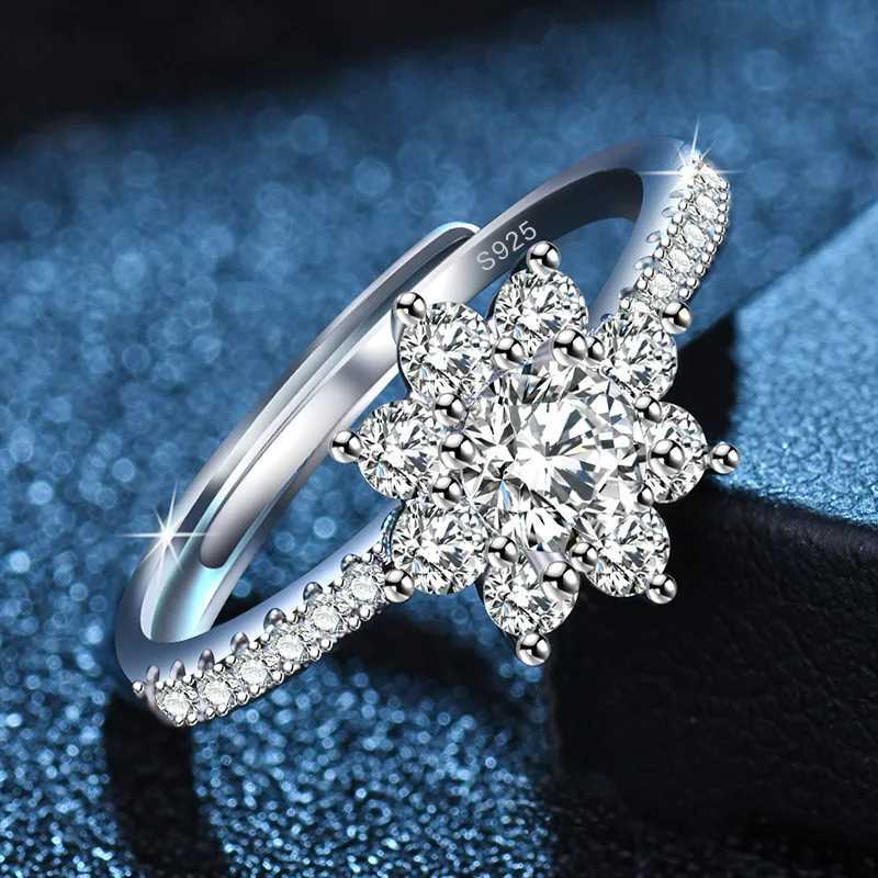 Original 925 Sterling Silver Ring High Quality Adjustable Opening AAA Zircon For Women Wedding Fine Fashion Jewelry Gift M251215