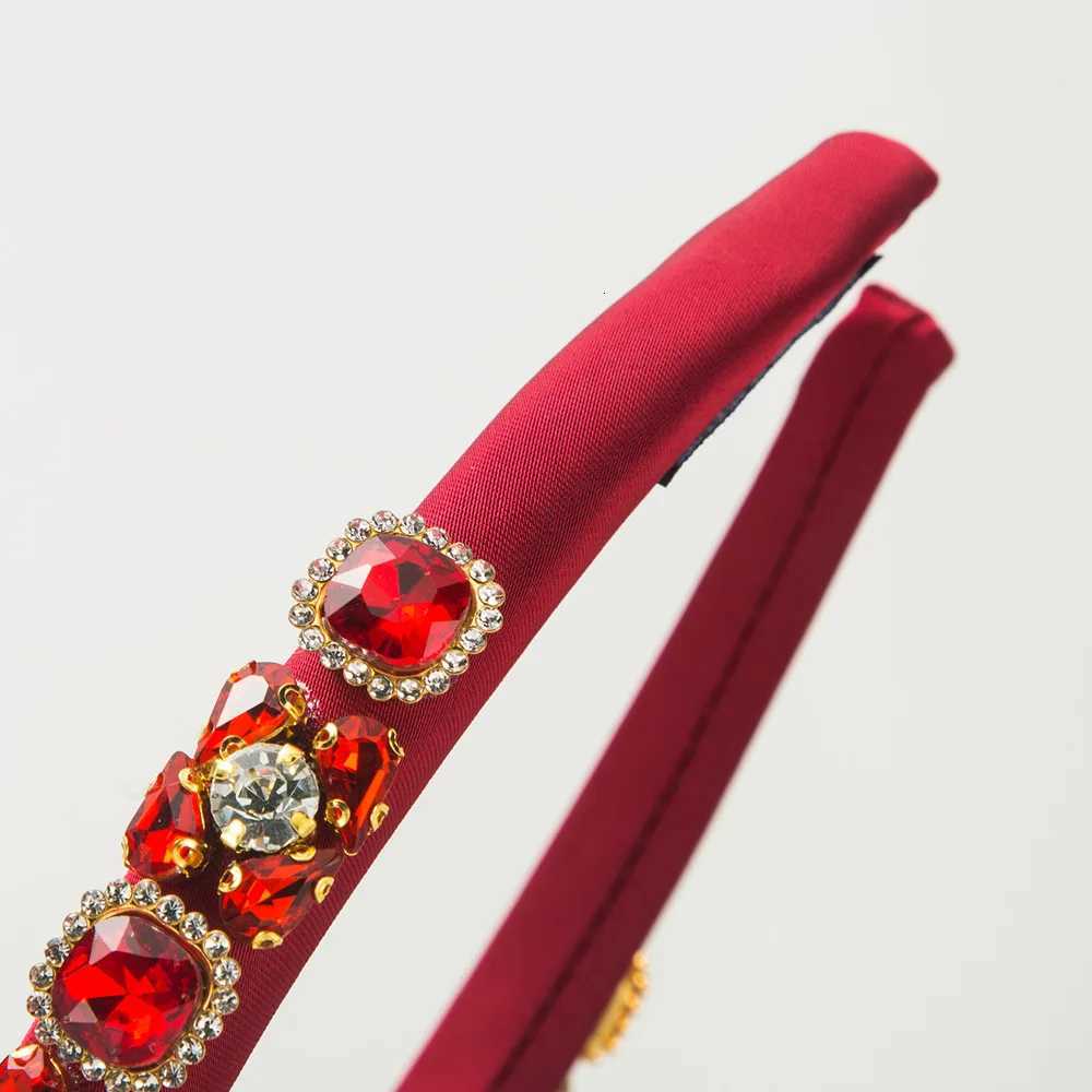 Baroque Crystal Rhinestone Headband Velvet Cushion Headband Stylish Elegant Headband Girl Party HeadbandXJ251215 - view 6