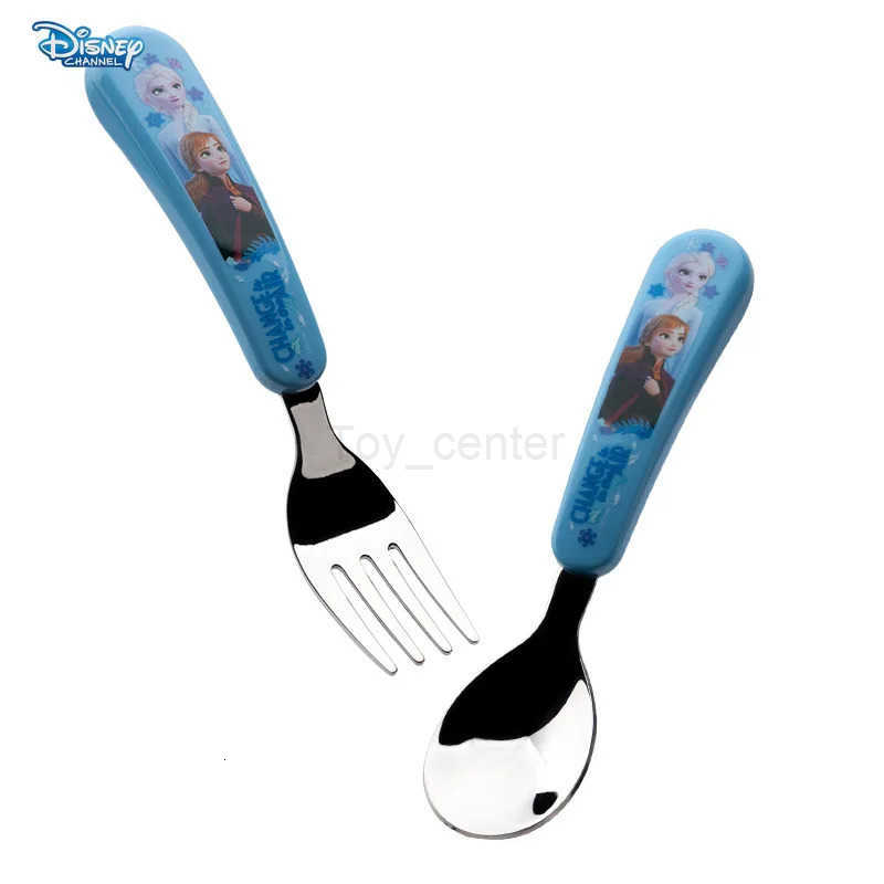 Disney Mickey Mouse Mickey Minnie Childrens Fork Spoon Cutlery Set Feeding Aid Cartoon Spoon Portable Stainless Steel Cutlery H251215