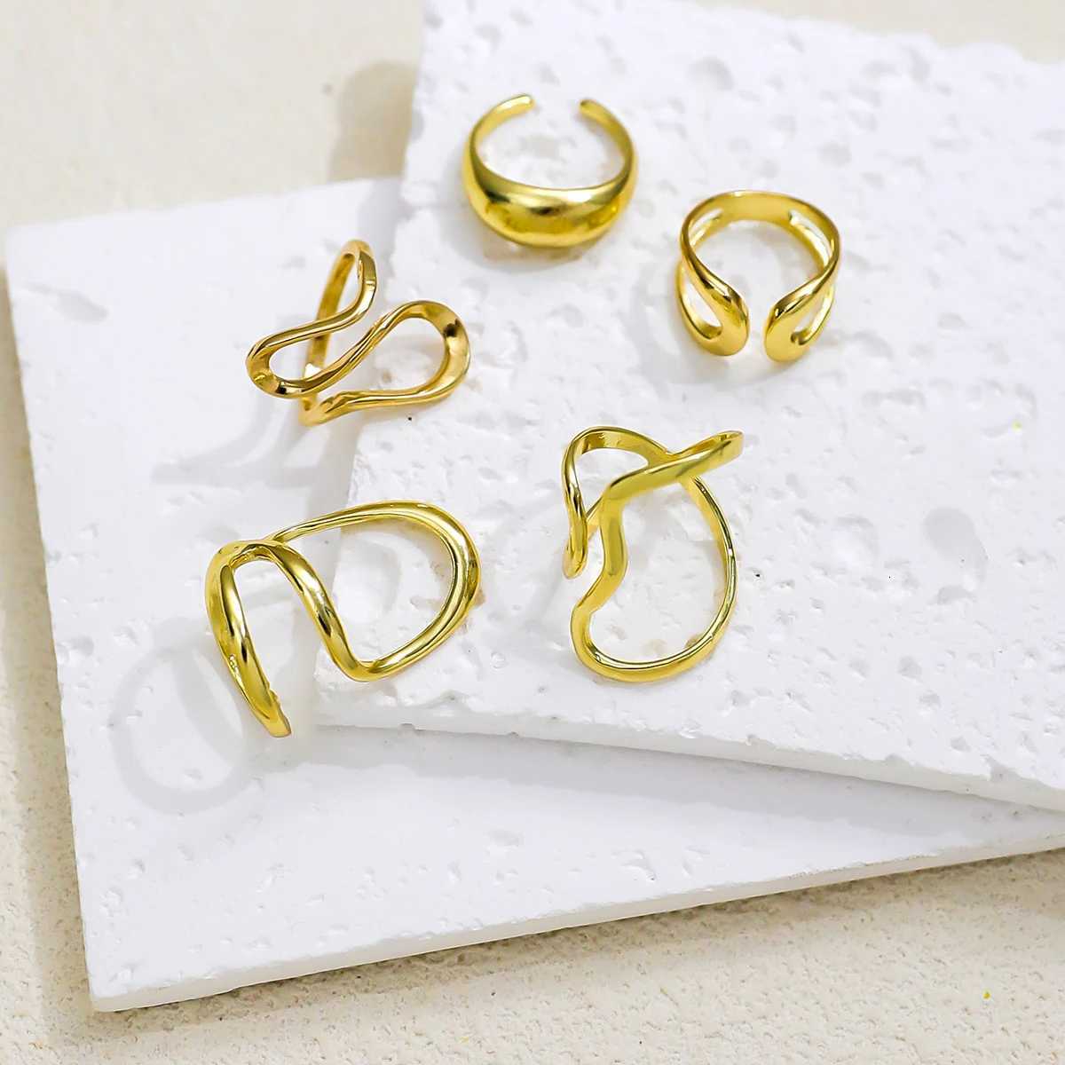 5pcs/set vintage Irregular Open Rings for Women Creative Geometric Knuckle Ring Set Jewlery Accessories M251215