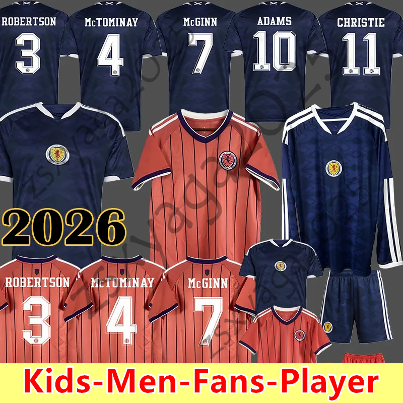 Scotland World Cup 2026 Jersey McTOMINAY Soccer Jerseys ROBERTSON McGINN 26 27 Home Away football shirt McGREGOR SHANKLAND TIERNEY ADAMS Child Men Kids kit 3XL 4XL