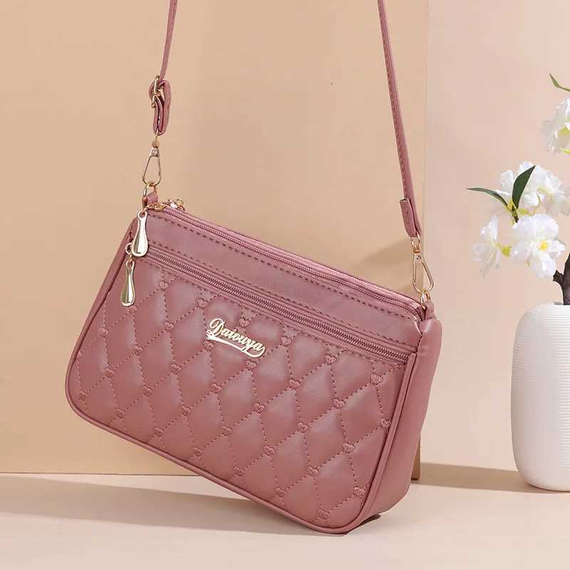 PU Leather Crossbody Bags Zipper New Fashion Shoulder Bag for Women Large Capacity Embroidery Thread Small Purse and HandbagsT251215