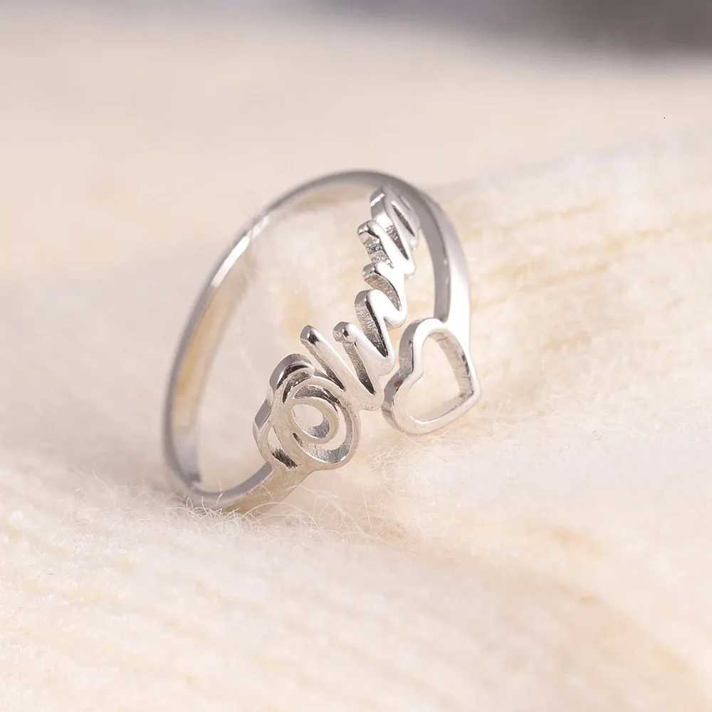 Personalized Adjustable Name Ring for Women Custom 2 Name Gold Stainless Steel Ring Tendy Jewelry Wedding Gift For Her M251215