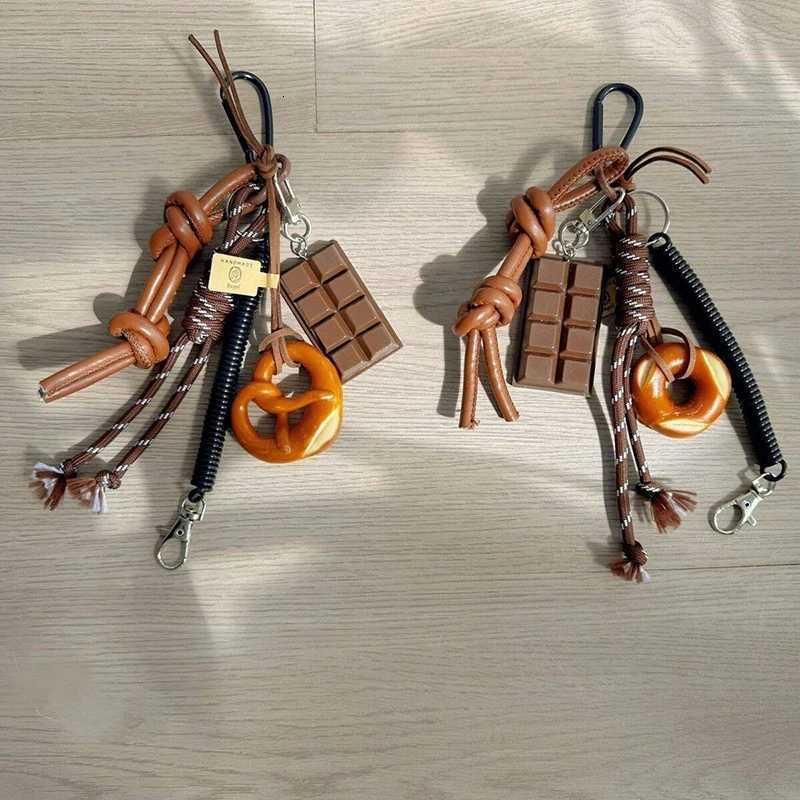 Autumn/Winter Brown Cute Alkaline Bread Korean Style INS Bag Pendant Chocolate Mountain Climbing Rope Keychain Decorative Hangin M251215