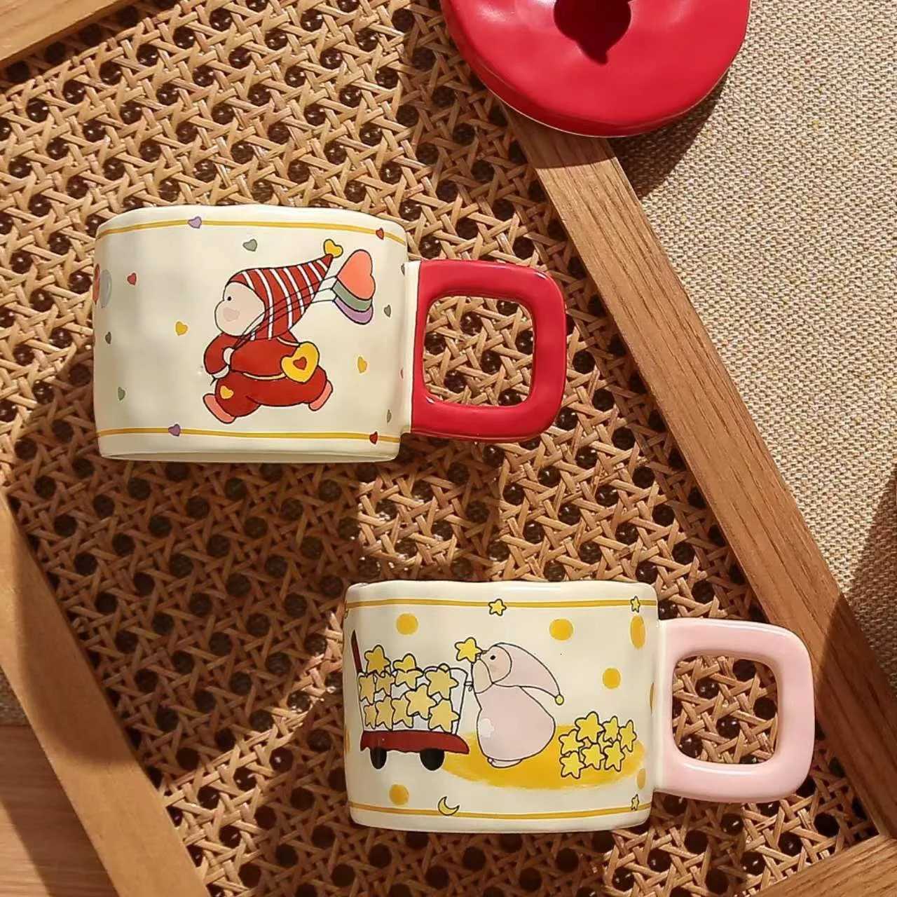 Cute Cartoon Star Ceramic g With Lid - Large Capacity Couple-Friendly Cup High-End Coffee/Water g Perfect Gift H251215