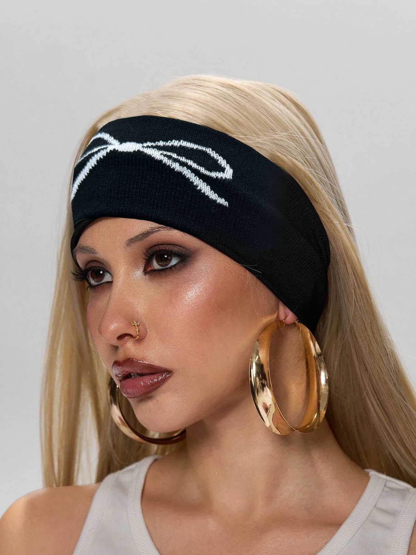 AWAYTR Fashion Bow Knitted Hair Bands Women Solid Color Elastic Headband Sport Yoga Hairband Soft Wash Face Makeup HeadwrapXJ251215 - view 6