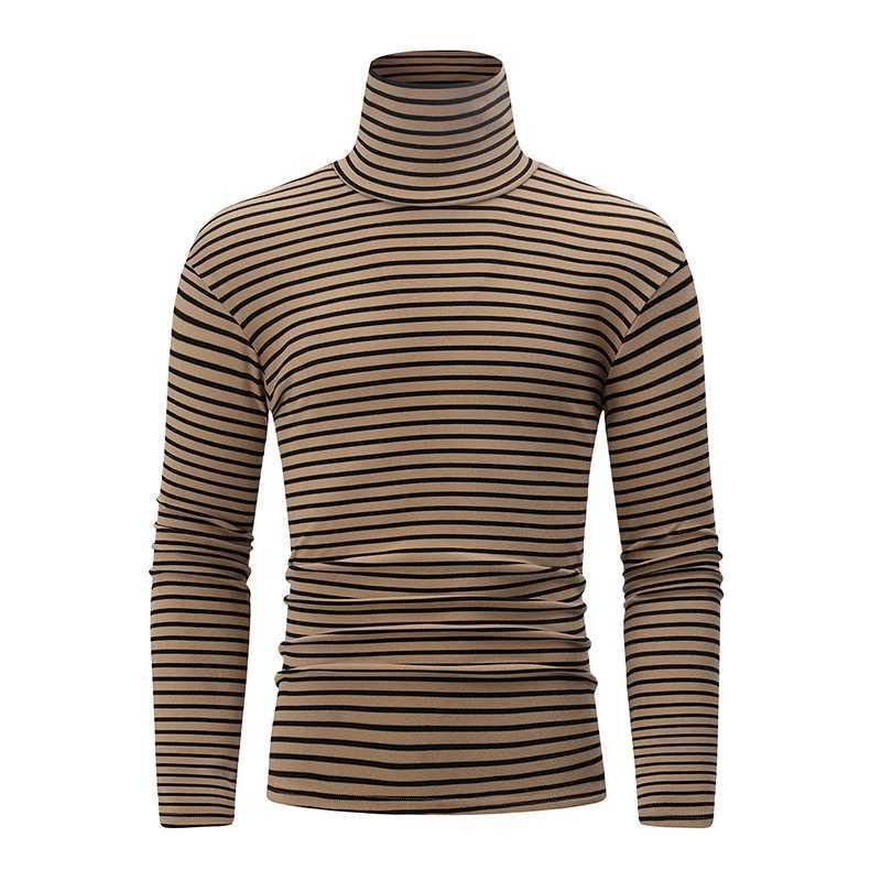 1/2pcs Mens Autumn And Winter Brushed Thick Striped Long Sleeved Top T-shirt Comfortable And Warm Sports And Leisure Base Shirt G251215