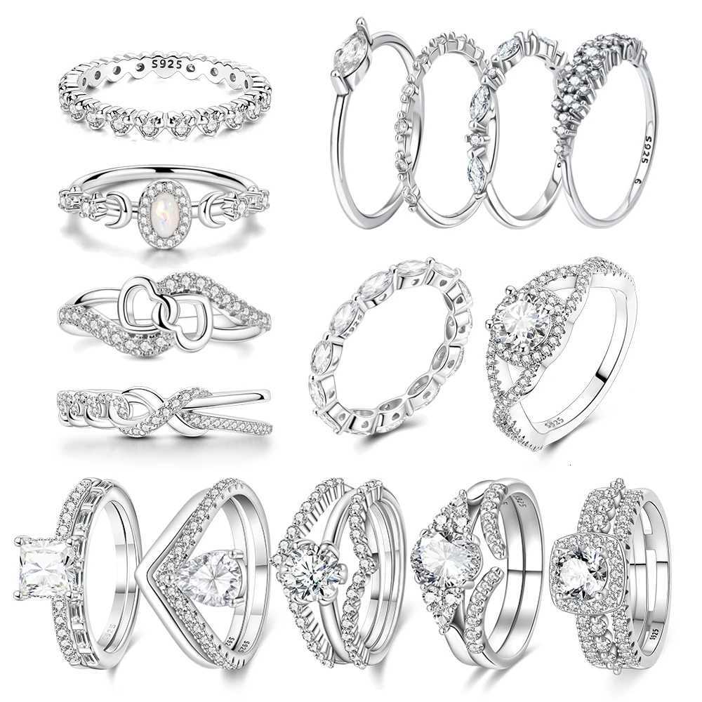 High Quality 925 Sterling Silver Sparkling Square Diamond Heart-Shaped Pav Ring Exquisite Party Gifts For Friends M251215