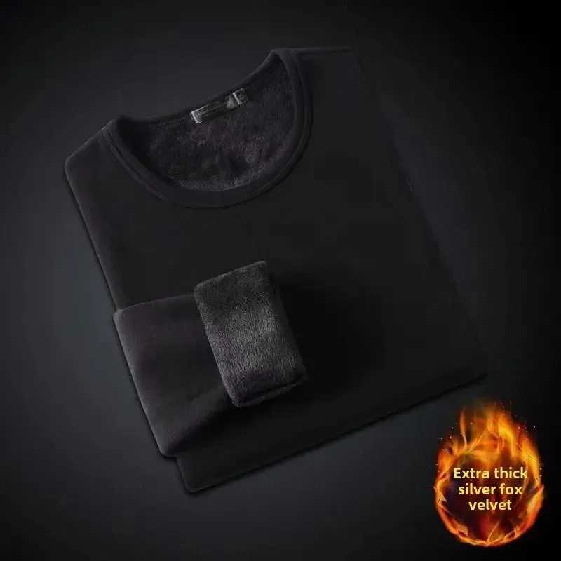 Winter Fleece-Lined Long Sleeve T-Shirt Solid Color Men Womens Same Style Fashion Round Neck Quick Sell Customer Product G251215