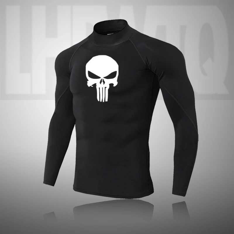 Fall/Winter Slim Thermal Underwear Mens Sport Long-Sleeve Compression Warm Half-high Collar Bottoming Top Pullover T-Shirts G251215
