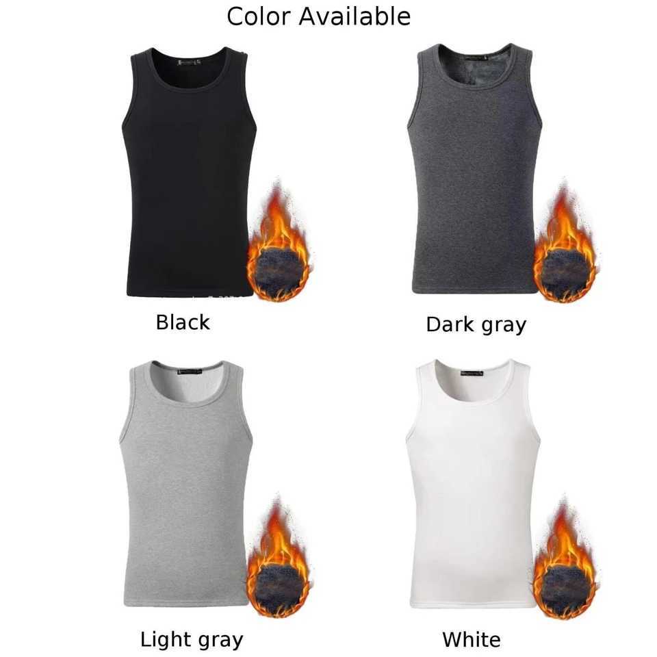 Mens Fleece Lined Tank Top Vest Underwear Warm Thermal Base Layer Undershirt Thermo Clothing Pajamas Breathable Base T-Shirt G251215