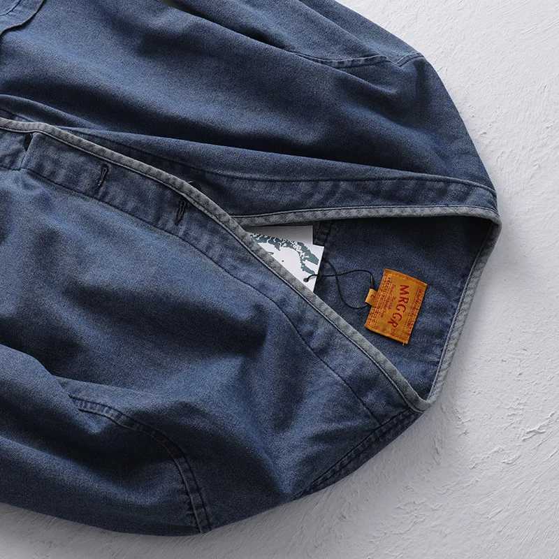 Amekaji Japan Retro Heavy Washing Workwear Clothes 100 Cotton Denim Jacket Mens Trendy Cardigan Top Taoist Robe Mens Jacket H251215