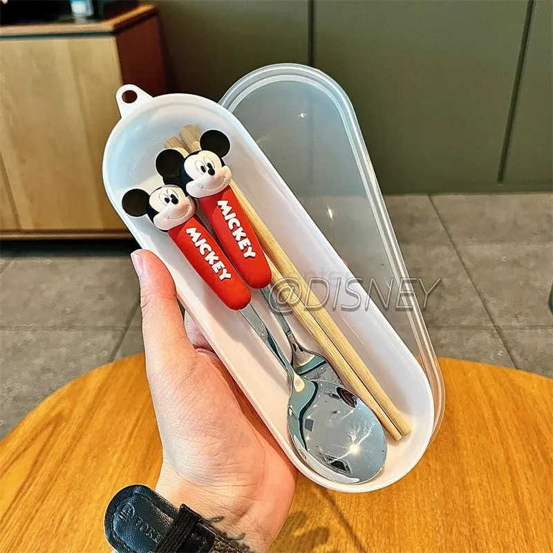 Disney Mickey and Minnie animation themed cartoon fashion student home travel 304 stainless steel spoon and fork tableware set H251215